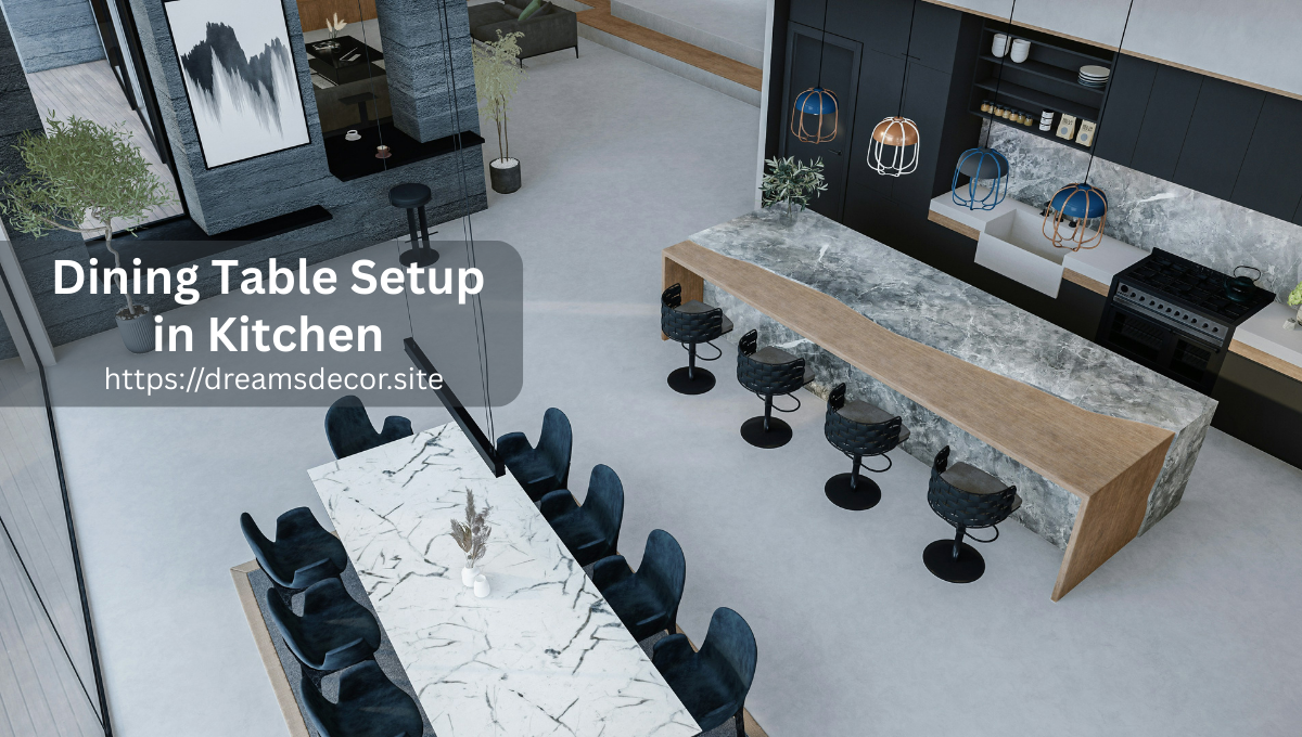 Dining table setup in kitchen
