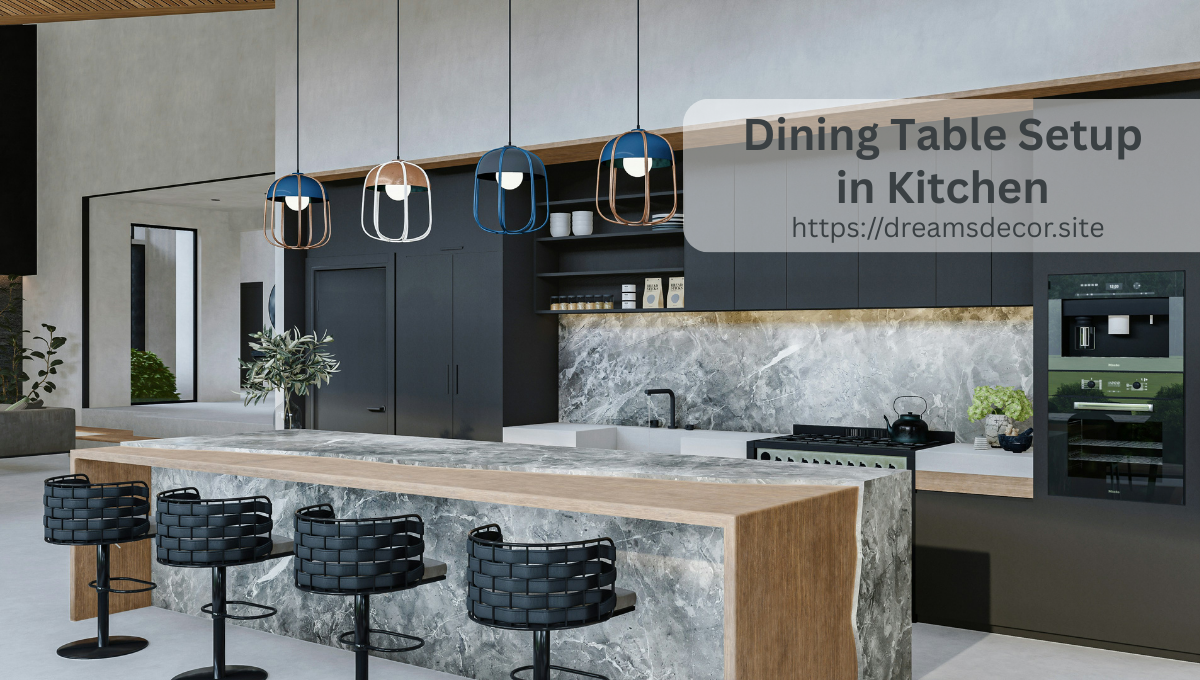 Dining table setup in kitchen