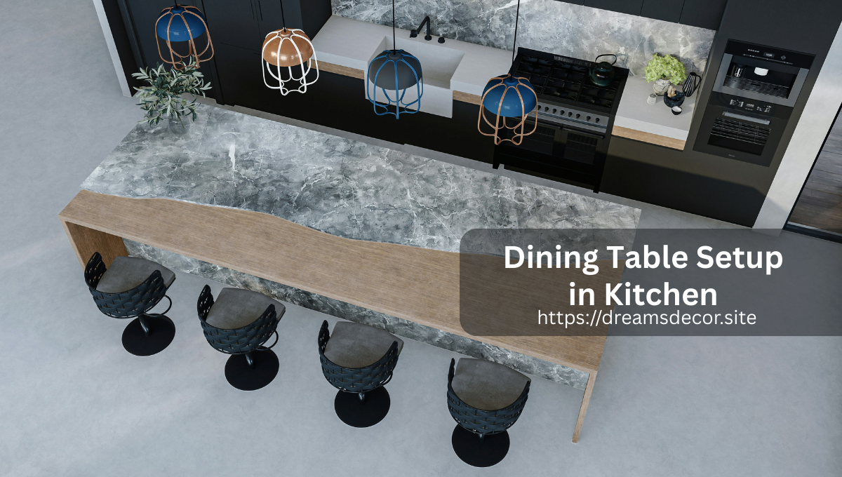 Dining table setup in kitchen